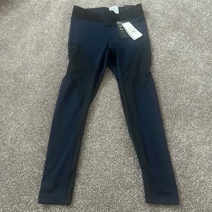 NWT Nike Pro Training Champagne Tights Metallic Navy Medium Tight Fit